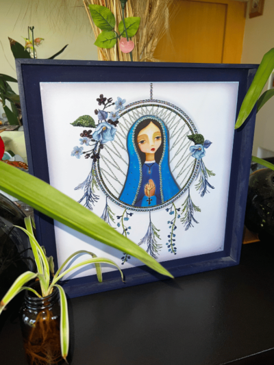 Virgen María: Tonalidades Azules y Verdes